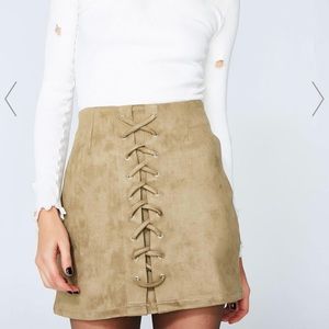 Dollskill faux suede mini skirt